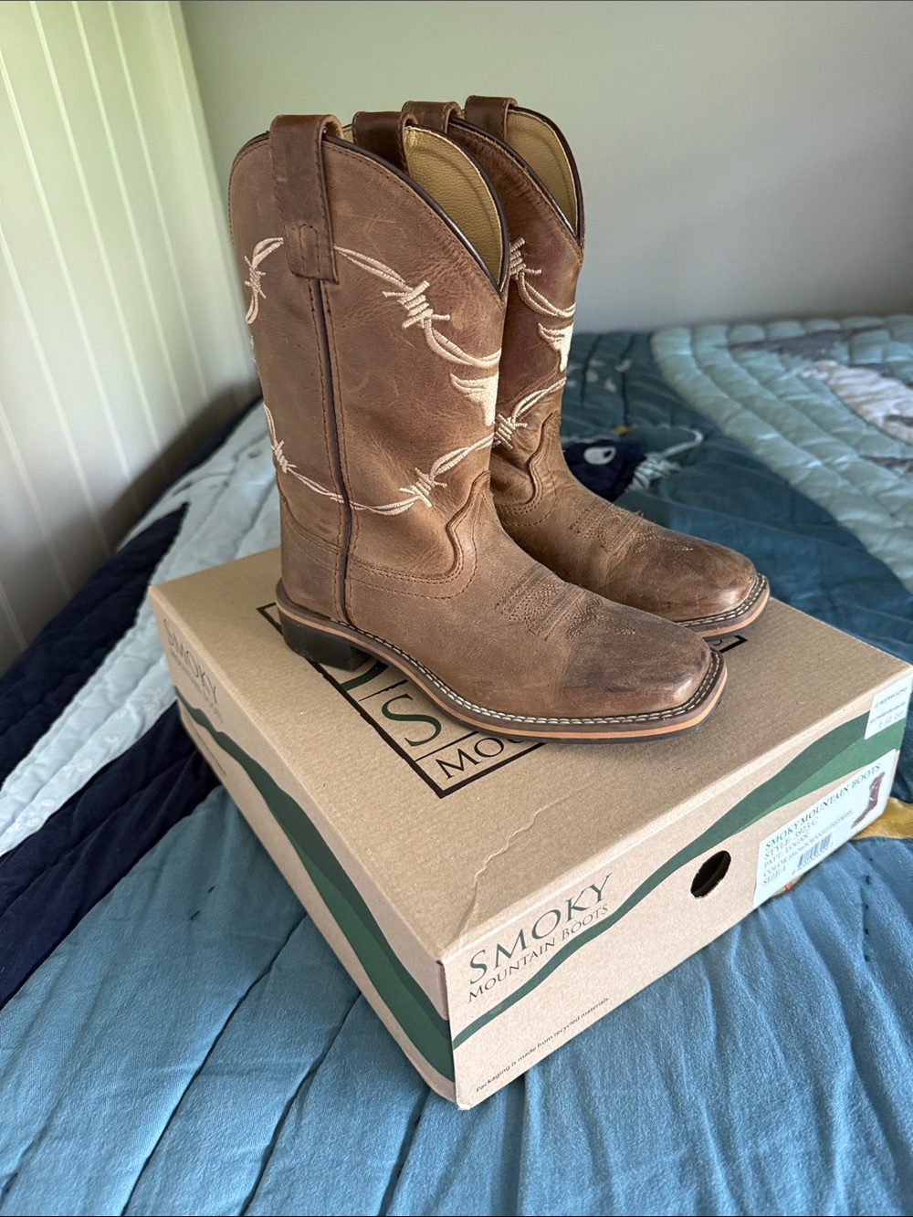 Smoky Mountain Kids' Brown Western Pull-On Boots